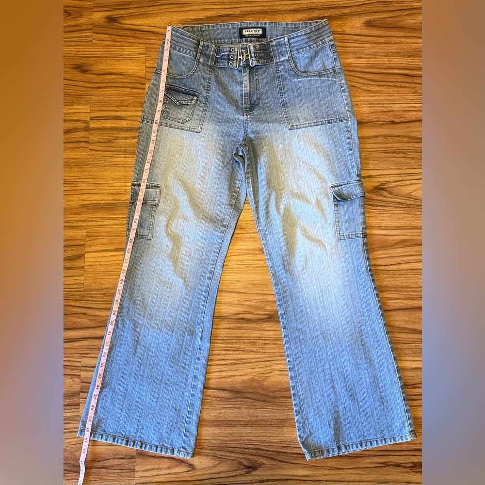 Jeans with Unique Double Front Closure | Zipper + Metal Clasp | Button Missing